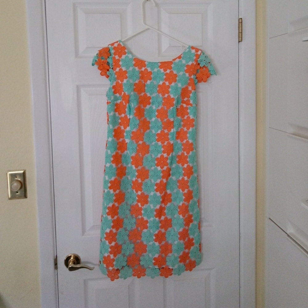Lily Pulitzer Sheath Dress Floral Lace Sz 4